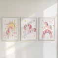 Load image into Gallery viewer, Personalised Unicorn Nursery Print Set – Pink Rainbow - RoseRowanDesign -