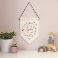 Load image into Gallery viewer, Personalised Wildflower Name Pennant | Kids Room Banner & Nursery Wall Flag - RoseRowanDesign -