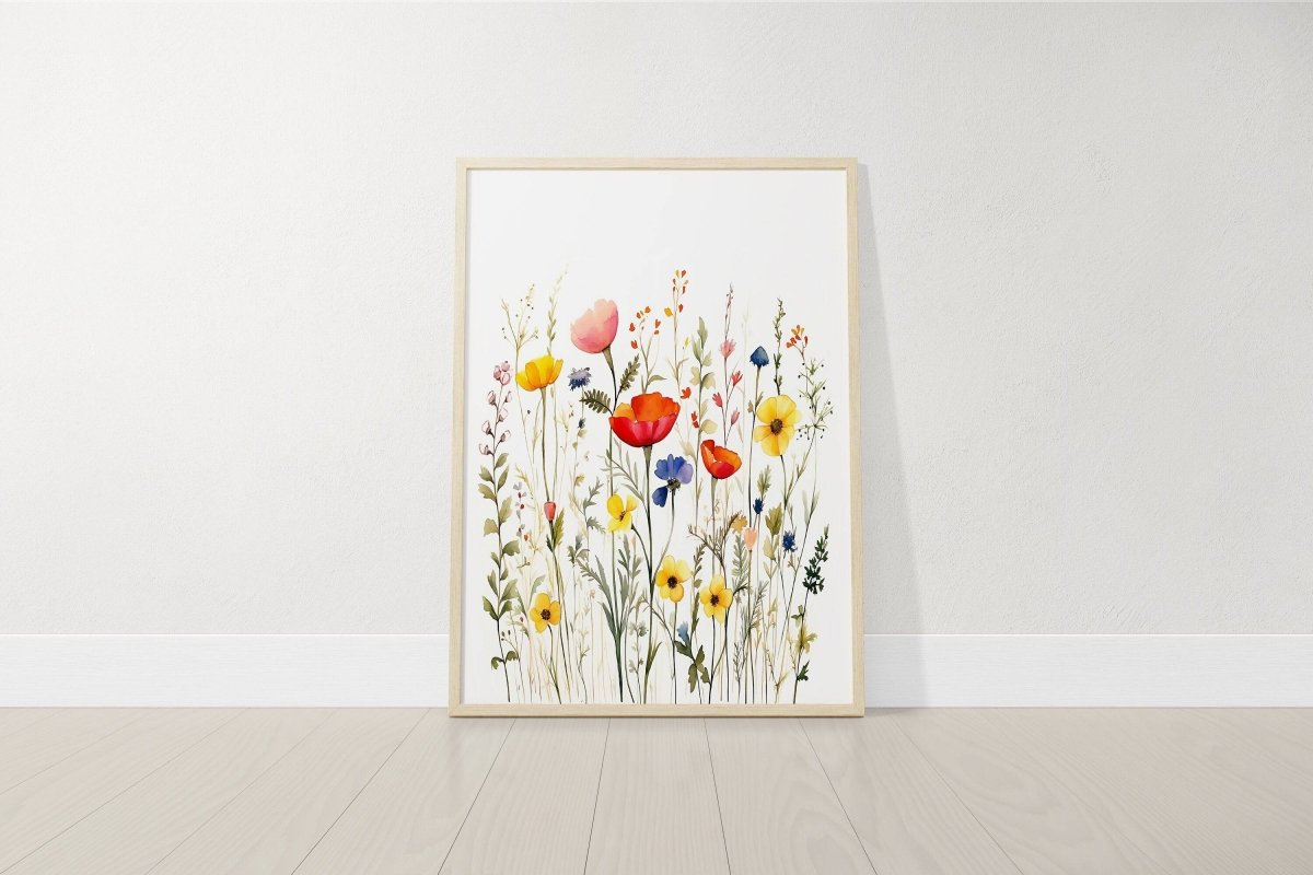 Personalised Wildflower Nursery Prints | Set of 3 | Botanical Floral Decor for Girls' Room - RoseRowanDesign -