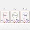 Load image into Gallery viewer, Personalised Wildflower Nursery Prints | Set of 3 | Custom Initials - RoseRowanDesign -