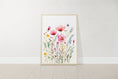 Load image into Gallery viewer, Personalised Wildflower Nursery Prints | Set of 3 | Pink Floral & Initial Decor for Girls Room - RoseRowanDesign -