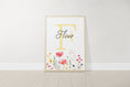 Load image into Gallery viewer, Personalised Wildflower Nursery Prints | Set of 3 | Pink Floral & Initial Decor for Girls Room - RoseRowanDesign -