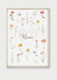 Load image into Gallery viewer, Personalised Wildflower Prints | Set of 3 Floral Nursery Art | Boho Baby Girls Decor - RoseRowanDesign - Wall Art