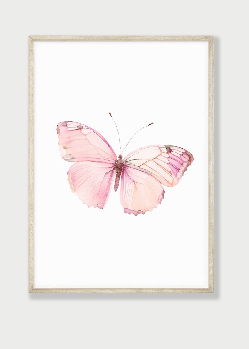 Pink Butterfly Nursery Wall Art | Set of 3 | Girly Bedroom Prints for Baby Girls' Room - RoseRowanDesign -