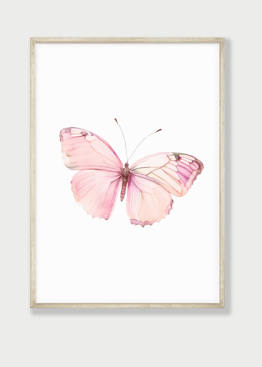 Pink Butterfly Nursery Wall Art | Set of 3 | Girly Bedroom Prints for Baby Girls' Room - RoseRowanDesign -