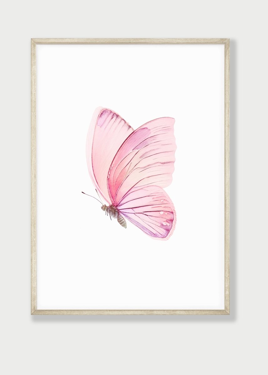 Pink Butterfly Nursery Wall Art | Set of 3 | Girly Bedroom Prints for Baby Girls' Room - RoseRowanDesign -