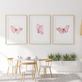 Load image into Gallery viewer, Pink Butterfly Nursery Wall Art | Set of 3 | Girly Bedroom Prints for Baby Girls' Room - RoseRowanDesign -