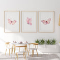 Load image into Gallery viewer, Pink Butterfly Nursery Wall Art | Set of 3 | Girly Bedroom Prints for Baby Girls' Room - RoseRowanDesign -