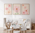 Load image into Gallery viewer, Pink Flowers Personalised Set of 3 Girls Prints | Wall Art for Nursery, Bedroom or Playroom - RoseRowanDesign - Wall Art