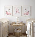 Load image into Gallery viewer, Pink Swans Personalised Set of 3 Prints | Wall Art for Nursery, Bedroom or Playroom - RoseRowanDesign - Wall Art