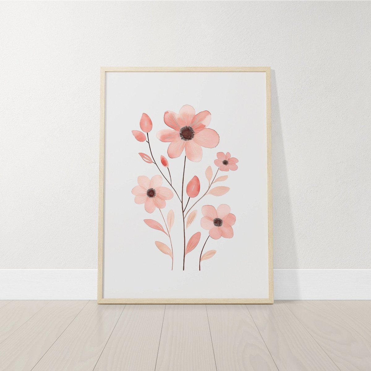 Pink Wildflower Nursery Wall Art | Set of 3 | Floral Decor for Baby Girls' Room - RoseRowanDesign -