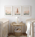 Load image into Gallery viewer, Pony Nursery Wall Art | Set of 3 | Beige & Pink Boho Girls' Room Decor - RoseRowanDesign -