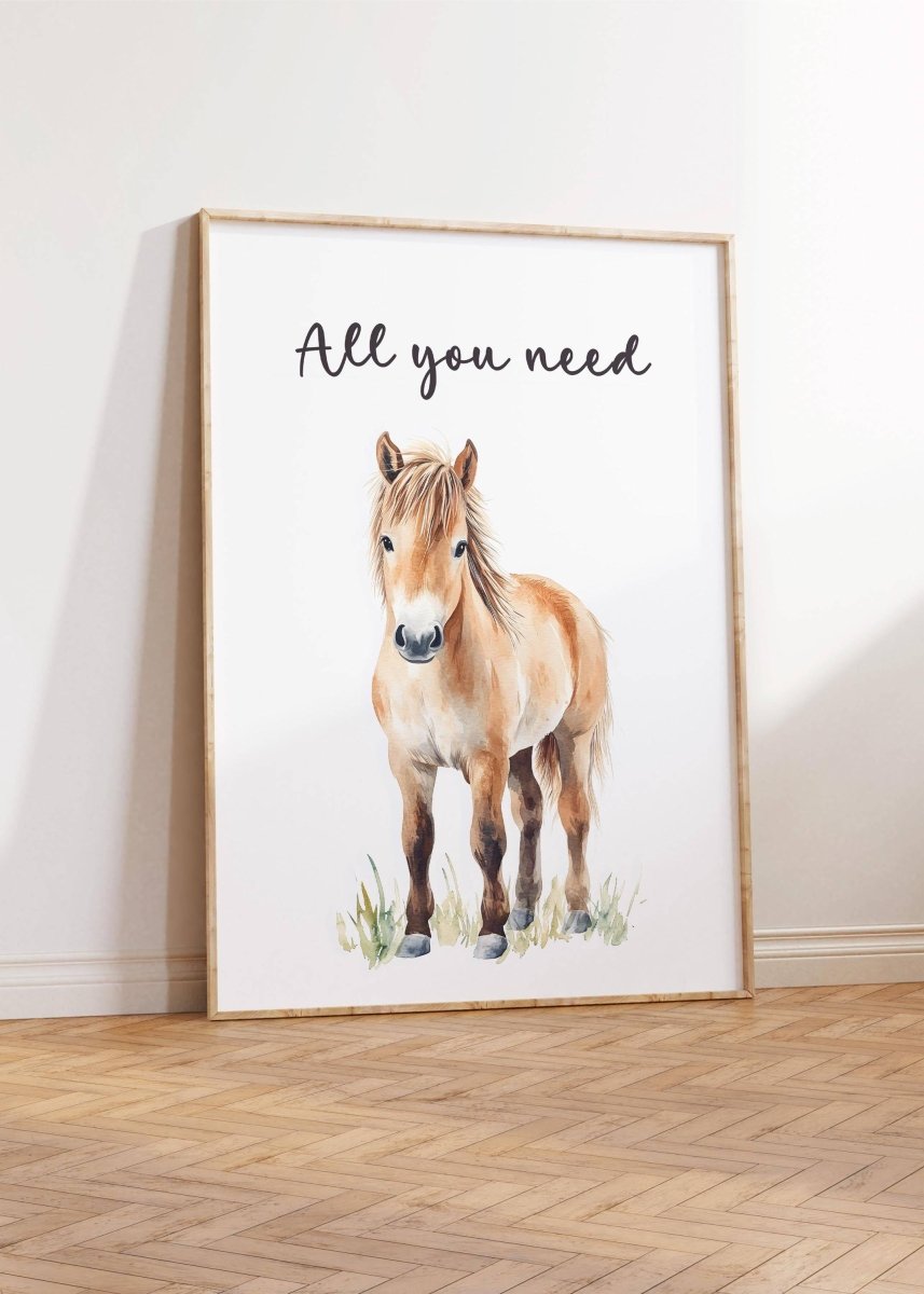 Pony Wall Art Prints | Set of 3 | Gender - Neutral Equine Decor for Kids' Bedroom - RoseRowanDesign -
