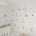 Load image into Gallery viewer, Premium Fabric Nursery Wall Stickers - Bunnies and Daisies - RoseRowanDesign -