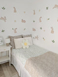 Load image into Gallery viewer, Premium Fabric Nursery Wall Stickers - Bunnies and Daisies - RoseRowanDesign -
