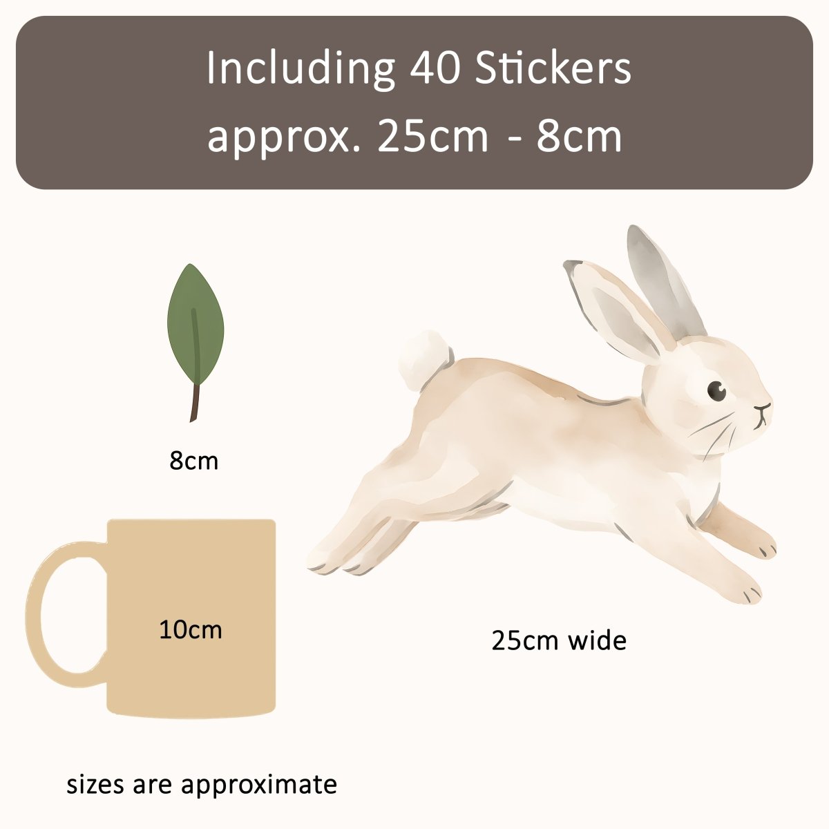 Premium Fabric Nursery Wall Stickers - Bunnies and Daisies - RoseRowanDesign -