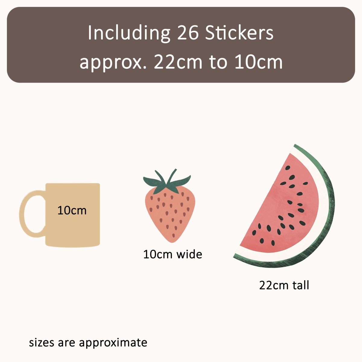 Premium Fabric Nursery Wall Stickers - Fruit - RoseRowanDesign -
