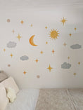 Load image into Gallery viewer, Premium Fabric Nursery Wall Stickers - Moon Stars & Sun - RoseRowanDesign -