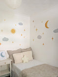Load image into Gallery viewer, Premium Fabric Nursery Wall Stickers - Moon Stars & Sun - RoseRowanDesign -