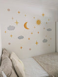 Load image into Gallery viewer, Premium Fabric Nursery Wall Stickers - Moon Stars & Sun - RoseRowanDesign -