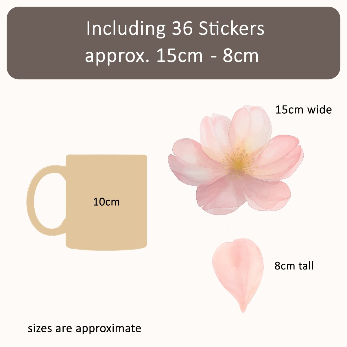 Premium Fabric Nursery Wall Stickers - Pink Cherry Blossom - RoseRowanDesign -