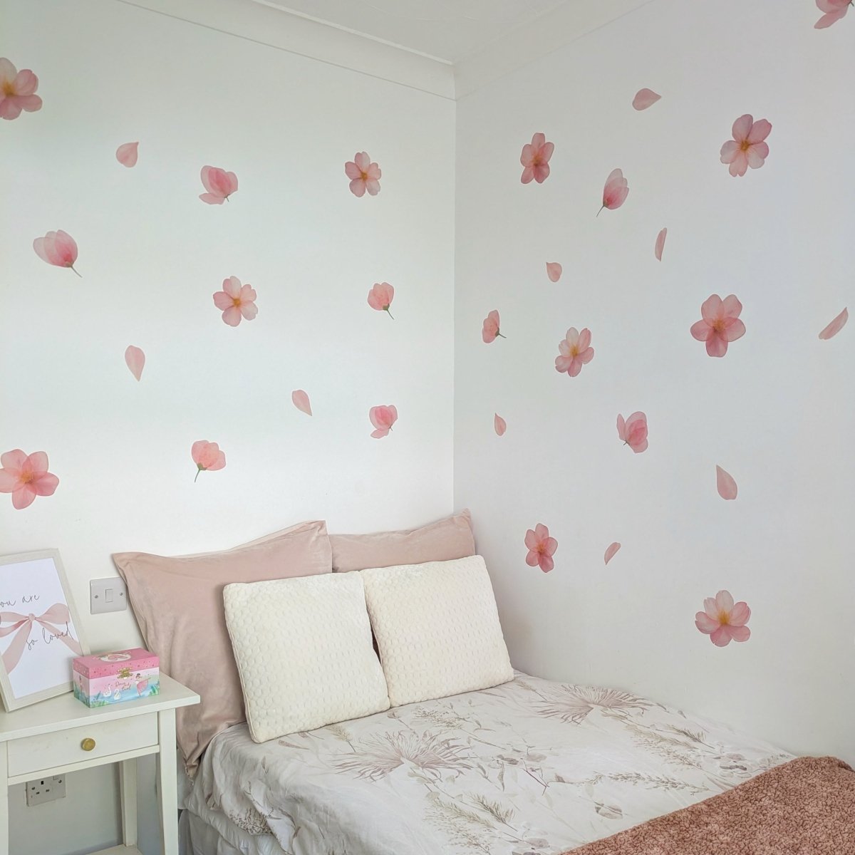 Premium Fabric Nursery Wall Stickers - Pink Cherry Blossom - RoseRowanDesign -