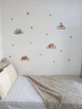 Load image into Gallery viewer, Premium Fabric Nursery Wall Stickers - Safari Animals Sleeping on Clouds - RoseRowanDesign -
