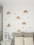 Load image into Gallery viewer, Sleeping Safari Animals on Clouds Fabric Wall Stickers