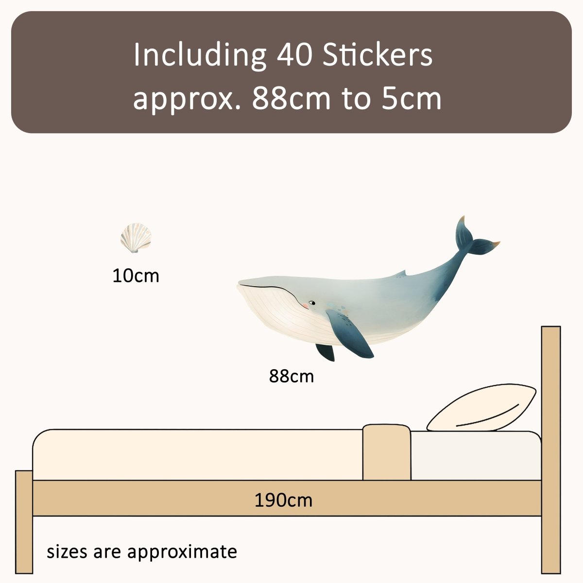 Premium Fabric Nursery Wall Stickers - Sea Life - RoseRowanDesign -