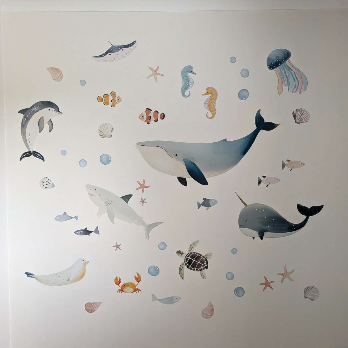 Premium Fabric Nursery Wall Stickers - Sea Life - RoseRowanDesign -
