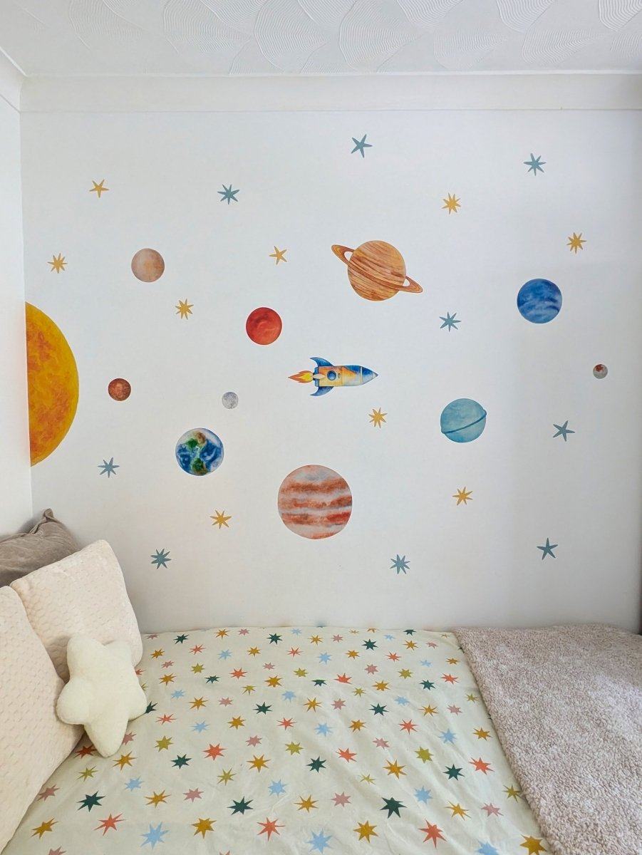 Premium Fabric Nursery Wall Stickers - Solar System - RoseRowanDesign -