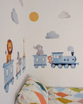 Load image into Gallery viewer, Premium Fabric Nursery Wall Stickers - Train and Safari Animals - RoseRowanDesign -