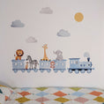 Load image into Gallery viewer, Premium Fabric Nursery Wall Stickers - Train and Safari Animals - RoseRowanDesign -