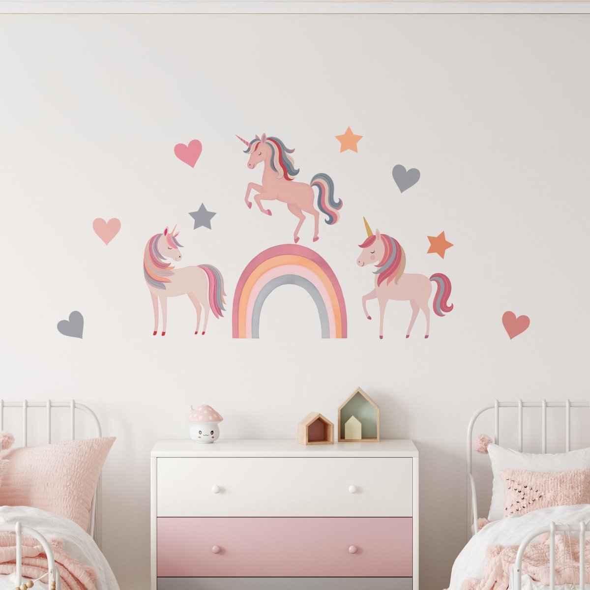 Premium Fabric Nursery Wall Stickers - Unicorns - RoseRowanDesign -
