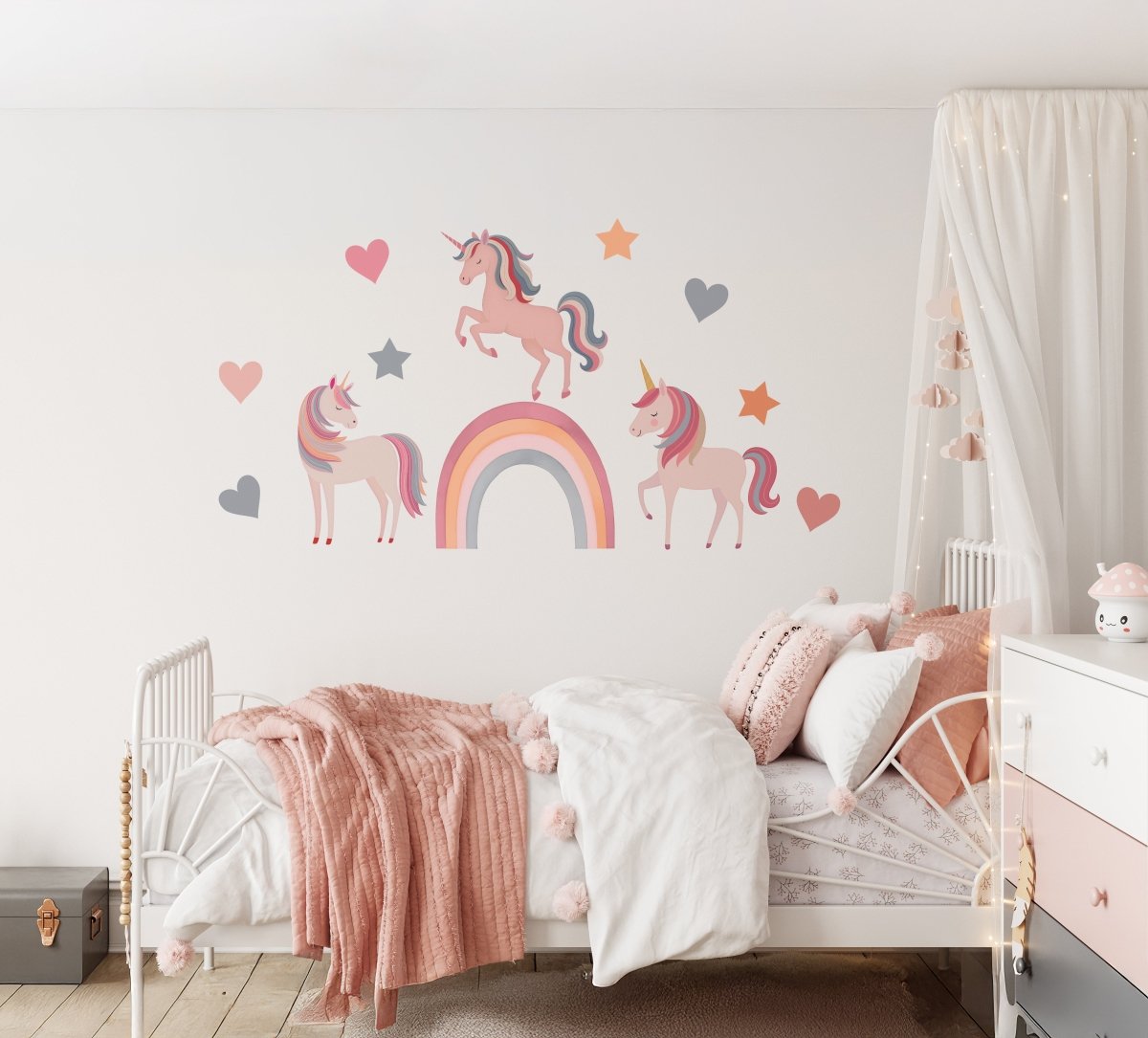 Premium Fabric Nursery Wall Stickers - Unicorns - RoseRowanDesign -