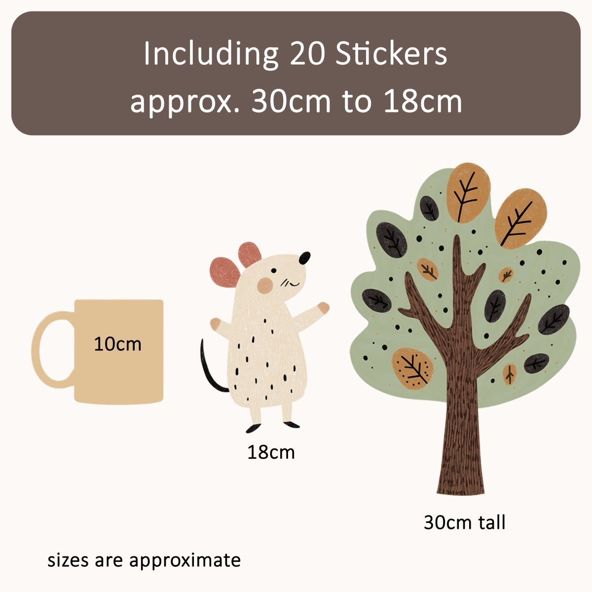 Premium Fabric Nursery Wall Stickers - Woodland Animals - RoseRowanDesign -