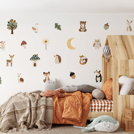 Premium Fabric Nursery Wall Stickers - Woodland Animals - RoseRowanDesign -