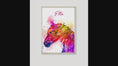 Load and play video in Gallery viewer, Personalised Name Horse Wall Print, Horse Girl Bedroom Playroom Decor, Rainbow Watercolour Pony Colourful Childs Nursey Print