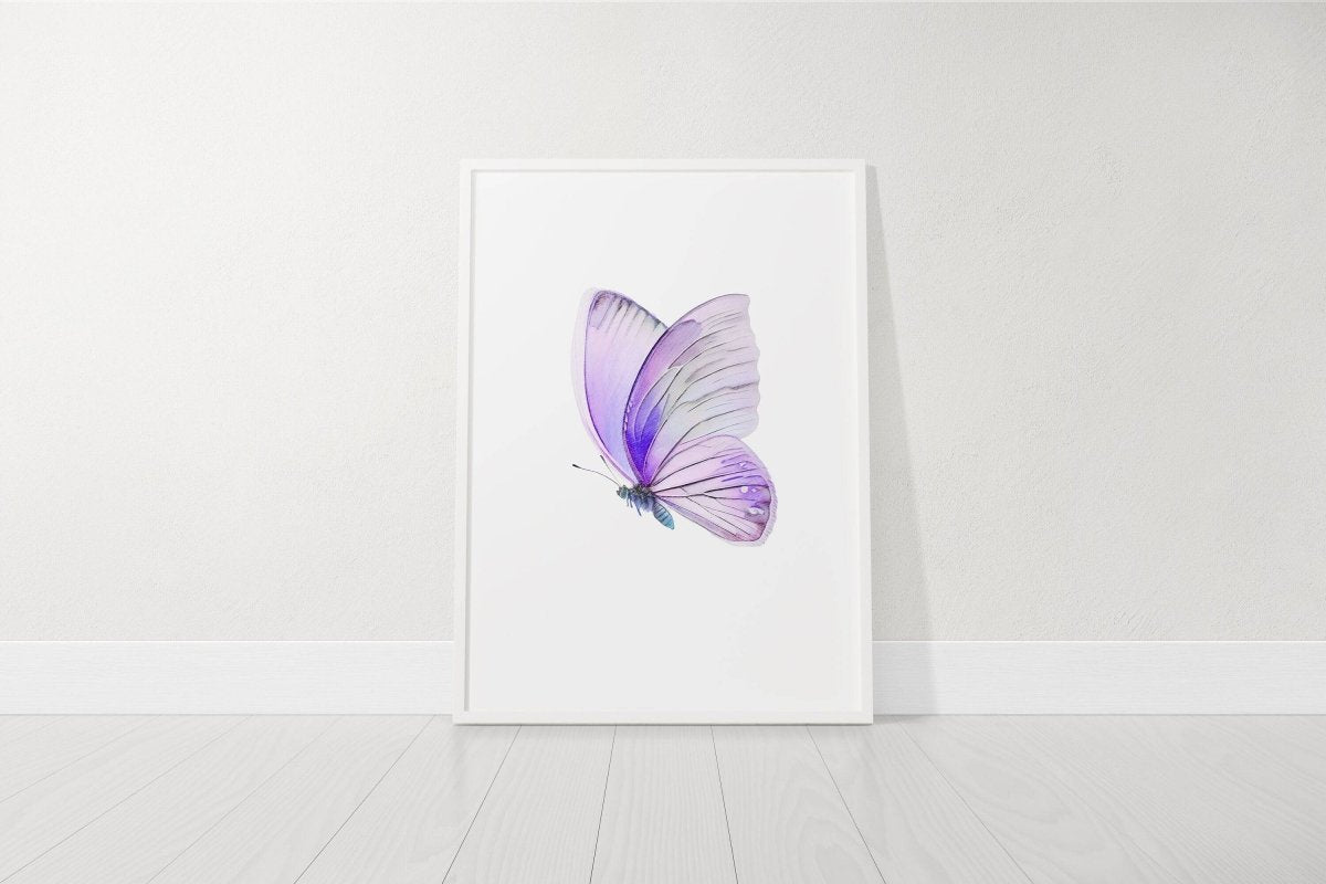 Purple Butterfly Nursery Wall Art | Set of 3 | Girly Bedroom Decor for Baby Girls' Room - RoseRowanDesign -