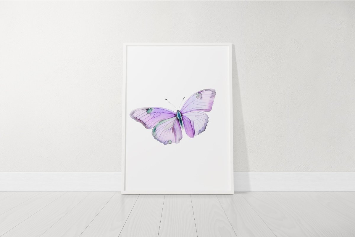 Purple Butterfly Nursery Wall Art | Set of 3 | Girly Bedroom Decor for Baby Girls' Room - RoseRowanDesign -