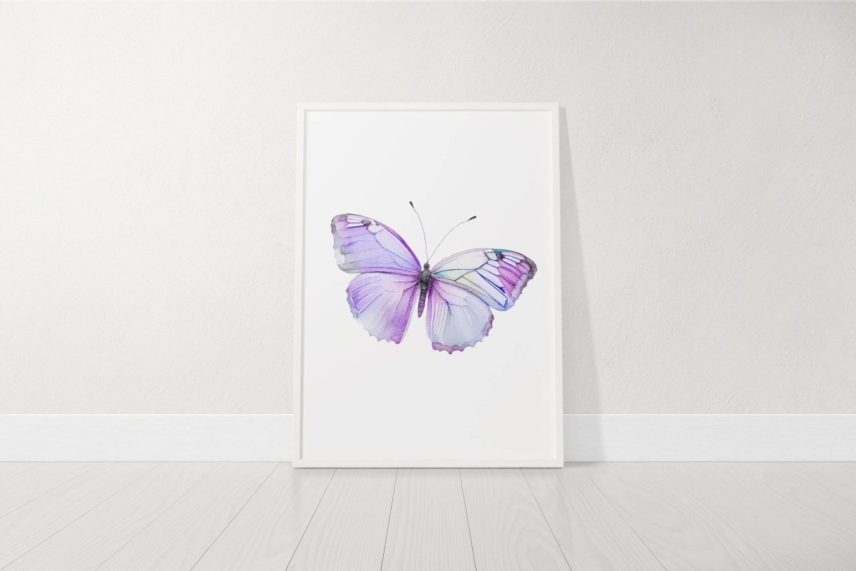 Purple Butterfly Nursery Wall Art | Set of 3 | Girly Bedroom Decor for Baby Girls' Room - RoseRowanDesign -