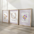 Load image into Gallery viewer, Personalised Bunny & Floral Horseshoe Nursery Prints | Set of 3, photo 1