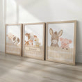 Load image into Gallery viewer, Personalised Farm Animal Nursery Prints | Set of 3, photo 1