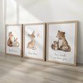 Load image into Gallery viewer, Woodland Animal Nursery Prints | How Much We Love You | Set of 3, photo 1