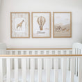 Load image into Gallery viewer, Personalised Vintage Safari Balloon Nursery Prints | Set of 3, photo 3