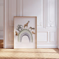 Load image into Gallery viewer, Safari Animal Balloon Nursery Prints | Set of 2 | Green Wall Art for Baby's Room - RoseRowanDesign -