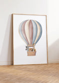 Load image into Gallery viewer, Safari Animal Balloon Nursery Prints | Set of 2 | Neutral Rainbow Wall Art for Baby's Room - RoseRowanDesign -