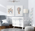 Load image into Gallery viewer, Safari Animal Balloon Nursery Prints | Set of 2 | Neutral Rainbow Wall Art for Baby's Room - RoseRowanDesign -