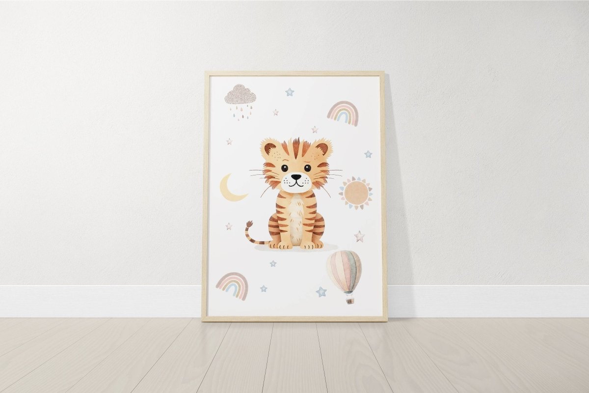 Safari Animal Boho Nursery Prints | Set of 3 | Unisex Wall Art for Baby's Room - RoseRowanDesign -