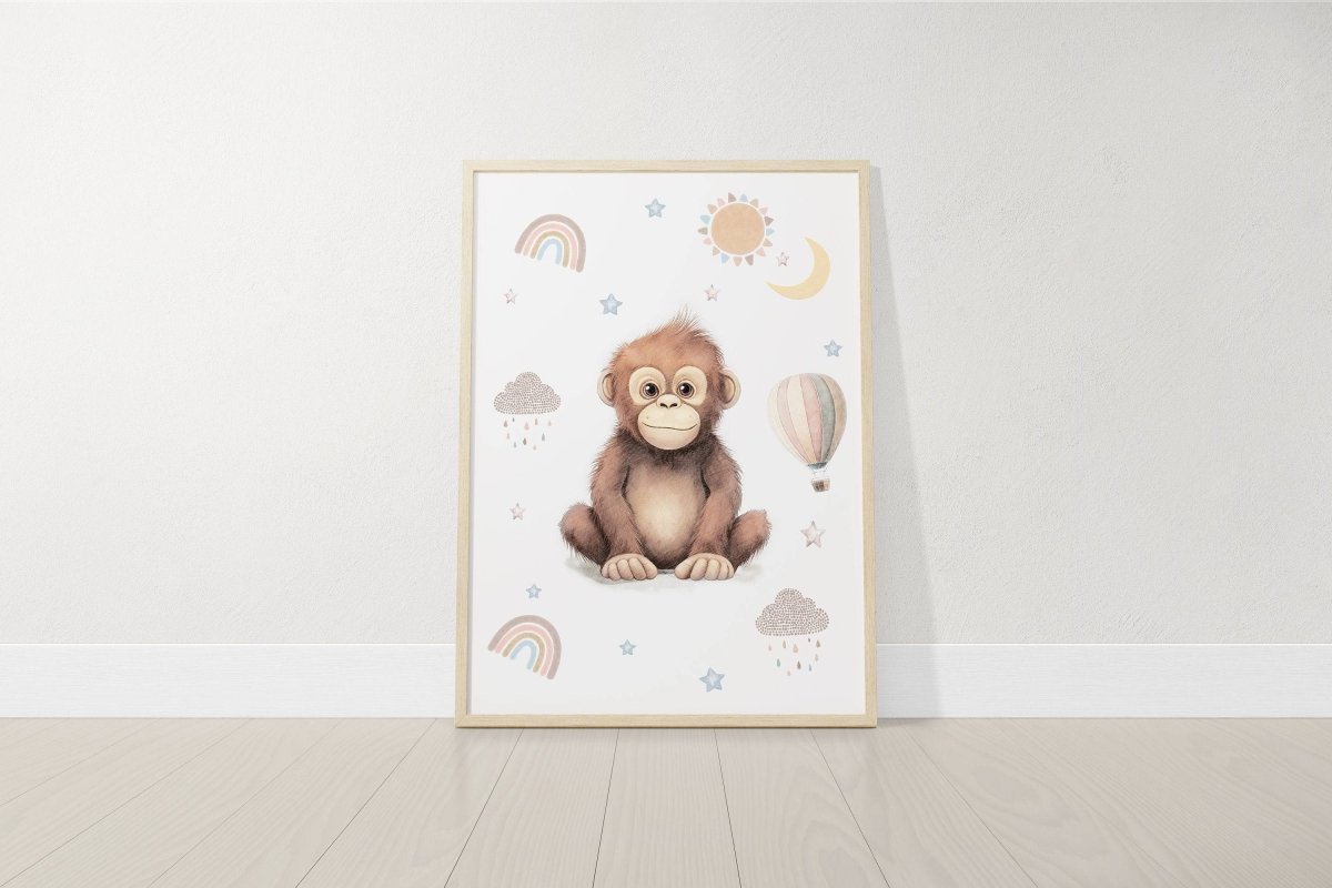 Safari Animal Boho Nursery Prints | Set of 3 | Unisex Wall Art for Baby's Room - RoseRowanDesign -